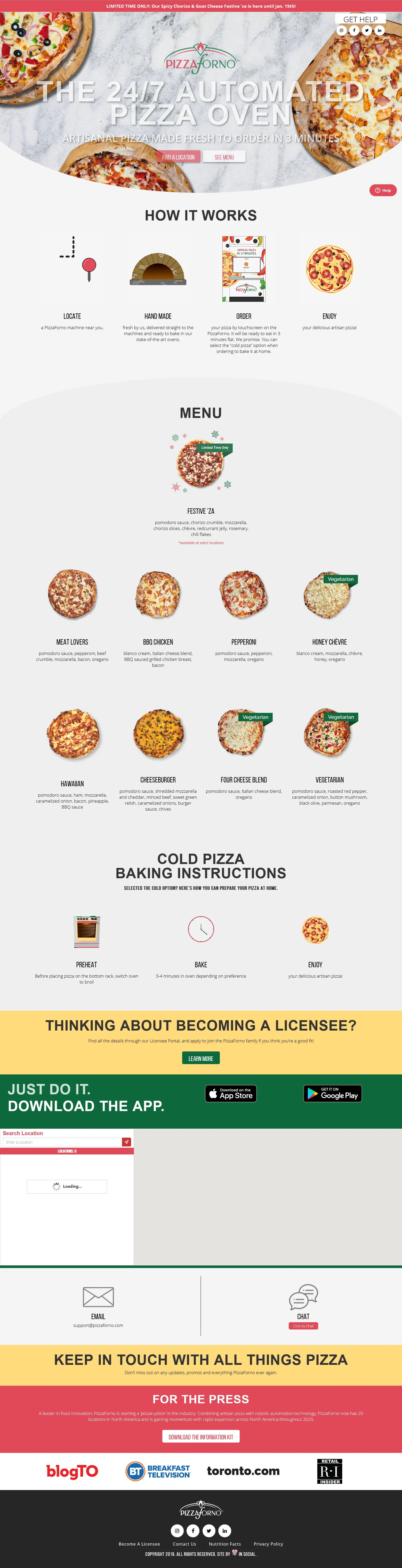 PizzaForno Home Page