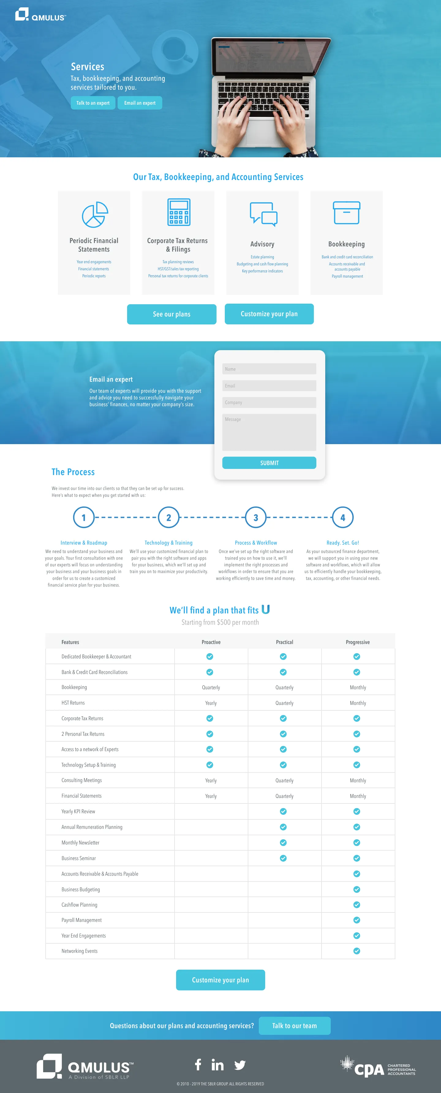 Qmulus Landing Page