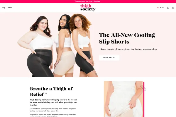 Thigh Society Landing Page